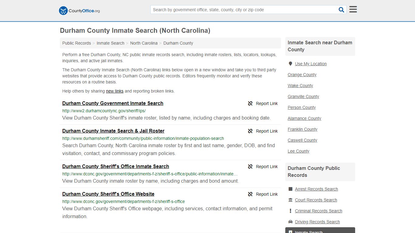 Inmate Search - Durham County, NC (Inmate Rosters & Locators)